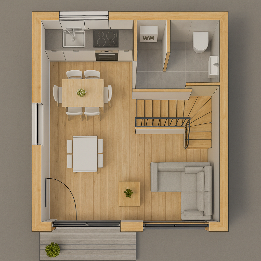 Modulhaus Ansicht von oben