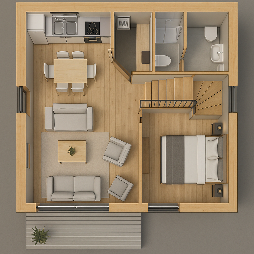 Innenansicht 3D Modulhaus